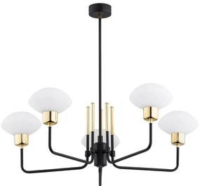 Argon 2128 - Lustr RAVELLO 5xE14/15W/230V negru/auriu pe tijă
