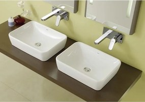 Lavoar pe blat Gala Emma Square dreptunghiular alb lucios 50 cm