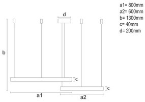 Lustră LED dimabilă pe cablu LED/100W/230V 3000-6500K + telecomandă