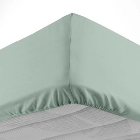 Cearceaf verde deschis din bumbac cu elastic 180x200 cm Lina – douceur d'intérieur