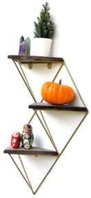 Raft de perete decorativ Duvelo 18 (nuc + auriu) . Promo -6%. 1093669