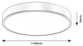 Rabalux 71038 -LED Plafonieră LED dimabilă TESIA LED/60W/230V 3000-6000K+telecomandă