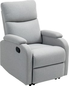 HOMCOM Fotoliu Recliner din In cu Suport Reglabil pentru Picioare, 69x91,5x103 cm, Gri | Aosom Romania