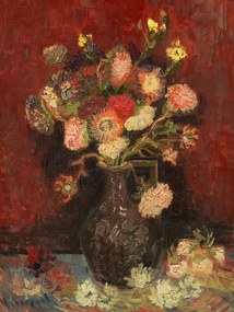 Artă imprimată Vase with Cinese Asters & Gladioli (Vintage Flowers) - Vincent van Gogh, (30 x 40 cm)