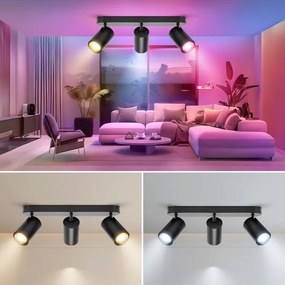 Aigostar - Spot LED RGBW MESH, dimmabil, 3xLED/4,9W/230V, 2700-6500K, alb, cu telecomandă