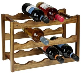 Raft pentru sticle de vin în culoare naturală din lemn de acacia număr de sticle 12 42x28x21 cm Fondi – Wenko