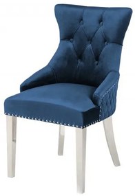 Set 2 scaune stil baroc Castle Deluxe, albastru regal