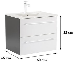 Dulap inferior Vario Clam 60 cu lavoar antracit-alb
