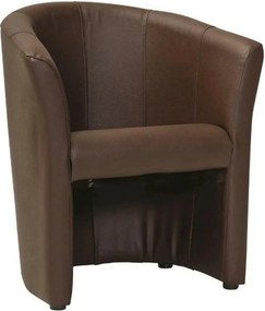 Fotoliu TM-1, maro inchis/negru, piele ecologica/plastic, 67x60x76 cm