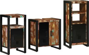 vidaXL Set de mobilier pentru baie cu raft 3 pcs Lemn recuperat masiv