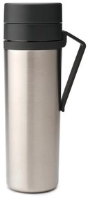 Sticla thermos Brabantia Make&Take 1008487, 500 ml, Pereti dubli, Fara BPA, Argintiu/gri închis