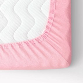Goldea cearceafuri de pat din terry cu elastic - roz 120 x 200 cm