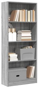 vidaXL Bibliotecă, gri sonoma, 60x24x143 cm, lemn prelucrat