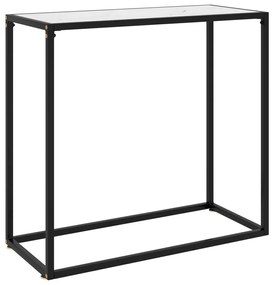 vidaXL Masă consolă, alb, 80x35x75 cm, sticlă securizată