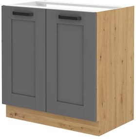 Dulap inferior de bucătărie pod drez Lucid 80 ZL 2F BB (Stejar artisan + dustgrey). 1045579