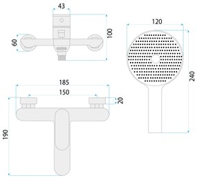 Baterie cadă REA DROP Brush Gold