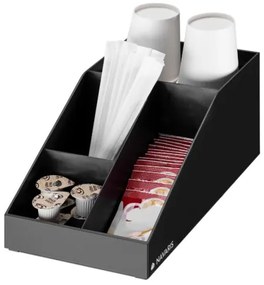 Organizator pentru cafea si ceai Navaris cu 4 compartimente, Negru, 55854.01