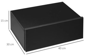 HOMCOM Set 2 Noptiere Suspendate pentru Dormitor, Noptiere Moderne din Lemn cu Fixare pe Perete, 40x30x15cm, Negru | Aosom Romania