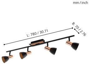 Spot LED Eglo 94587 BARNHAM 4xGU10/3,3W/230V