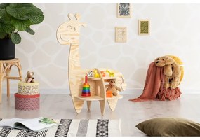 Bibliotecă pentru copii în decor de pin în culoare naturală 90x60 cm Giraffe - Adeko