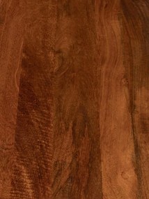 Măsuță de cafea dreptunghiulară din lemn de mango, maro, cu cadru din metal negru și suport pentru reviste, 40 x 107 x 50 cm, „Easypeasy”