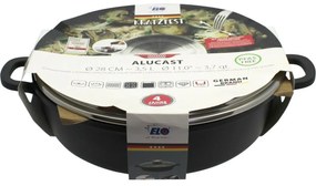 Elo 19628 Tigaie cu capac din sticlă și mâneraromat Alucast 28 cm, 28 cm