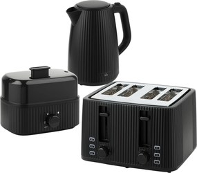 HOMCOM Fierbător rapid 1,7 L și set toaster cu 4 felii, fierbător pentru 6 ouă cu indicator luminos Negru | Aosom Romania