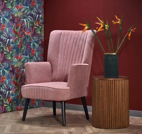 Fotoliu tapitat Delgado Velvet roz – H100 cm