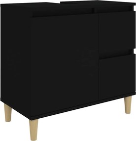 vidaXL Dulap de baie, negru, 65x33x60 cm, lemn prelucrat