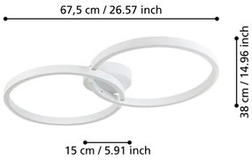 Plafonieră LED RGBW dimabilă Eglo 900954 AMANDOLO 19,5W/230V alb + telecomandă