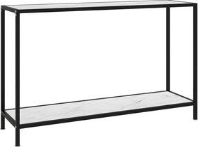 vidaXL Masă consolă, alb, 120 x 35 x 75 cm, sticlă securizată