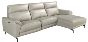 Coltar LUX design italian, Functia Relax, Sezlong Dreapta, Cowhide gri