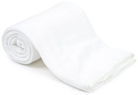 Pătură fleece alb, 130 x 160 cm