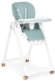 Scaun de hrănire înălțime reglabilă curele din piele ecologică tavă dublă verde