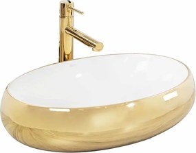 Lavoar alb/auriu pe blat Rea Melania 60 cm