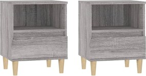 vidaXL Noptiere, 2 buc., gri sonoma, 40x35x50 cm