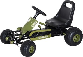 Homcom Go-Kart per Bambini a Pedali, Verde e Nero