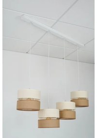 Brilagi - Candelabru pe cablu ROYAL YUTE 4xE27/15W/230V bej/crem/alb
