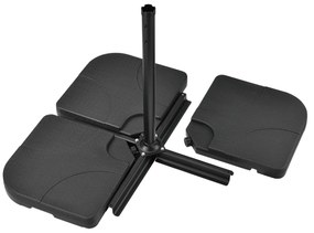 Suport stabilitate umbrelã "Quad" din 4 piese setat pânã la 80 kg, negru
