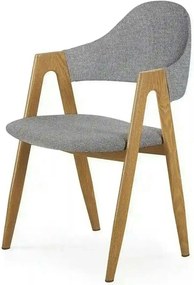 Scaun K344, gri/stejar, stofa clasica/metal, 53X51X80 CM