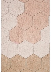 Covor roz deschis lavabil/țesut manual rotund din bumbac ø 140 cm Honeycomb Rose – Lorena Canals