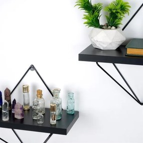 SET 2x raft negru de perete