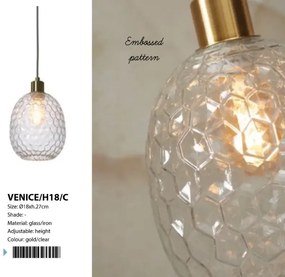 Pendul design decorativ Venice oval, clear