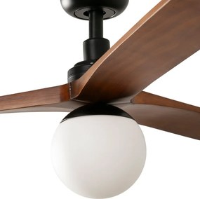 Lustra cu Ventilator aplicat tavan cu telecomanda KLIM M 125cm, negru/ nuc