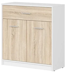Comodă Nepo Plus 5 (alb + stejar sonoma) . Promo -35%. 1098290