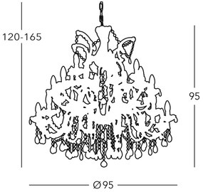 Lustră de cristal pe lanț VALERIE 30xE14/40W/230V Kolarz 960.812+12+6