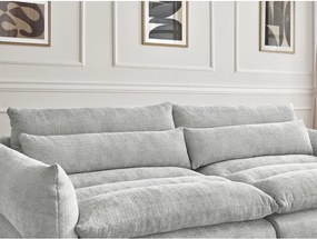 Canapea gri deschis cu tapițerie din chenille 276 cm Neil – Bobochic Paris