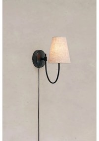 Aplică de perete neagră-bej cu alimentare la priză Amar – Markslöjd