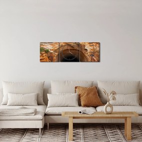 Tablou - tunel în stâncă (cu ceas) (90x30 cm)
