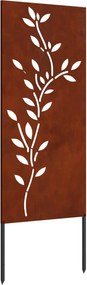 vidaXL Ecran de intimitate pentru grădină Floral Ruginit 50 x 140 cm